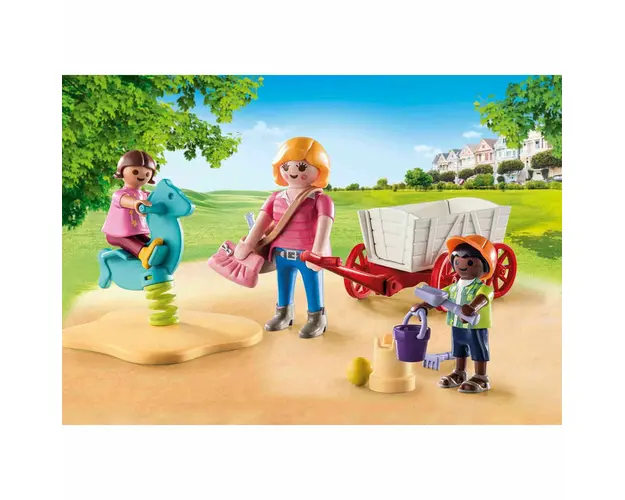 Playmobil - Set Invatatoare Si Copii In Carucior