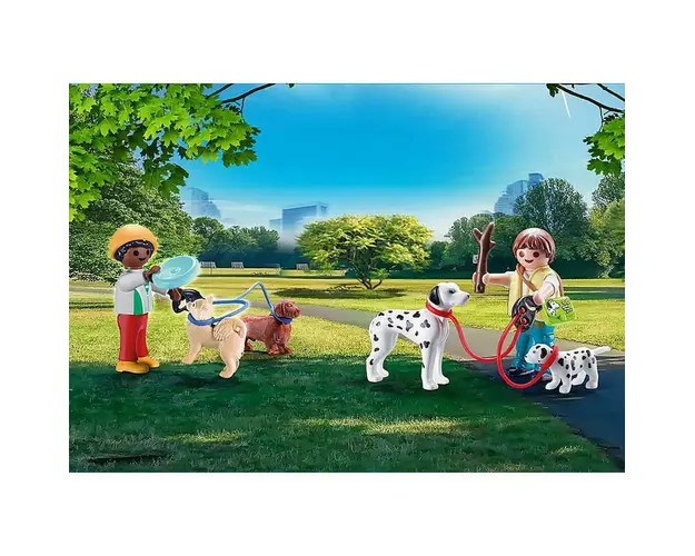 Playmobil - Set Portabil Copii Cu Catelusi