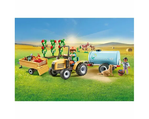 Playmobil - Tractor Cu Remorca Si Cisterna De Apa