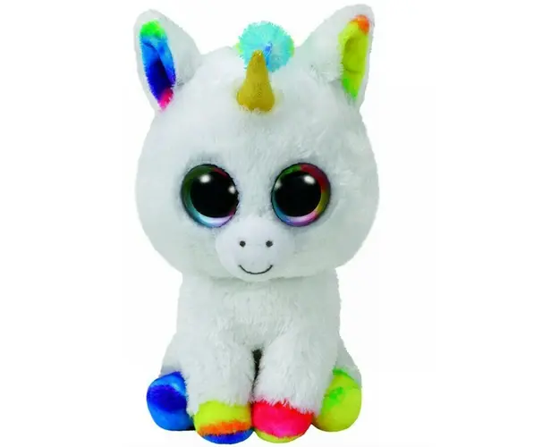 TY - Jucarie din plus Unicornul Pixy , Boos , 24 cm, Alb