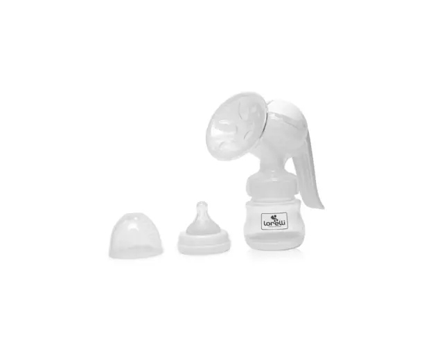 Lorelli - Pompa manuala First Moment, Cu biberon 150 ml inclus, Alb