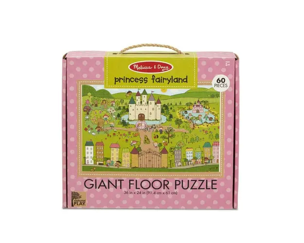 Melissa & Doug - Puzzle de podea Tinutul Printelesor Puzzle Copii, pcs 60