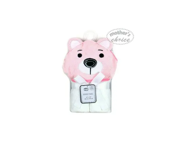 Mother's choice - Prosop bebe cu gluga din bumbac - ursulet roz