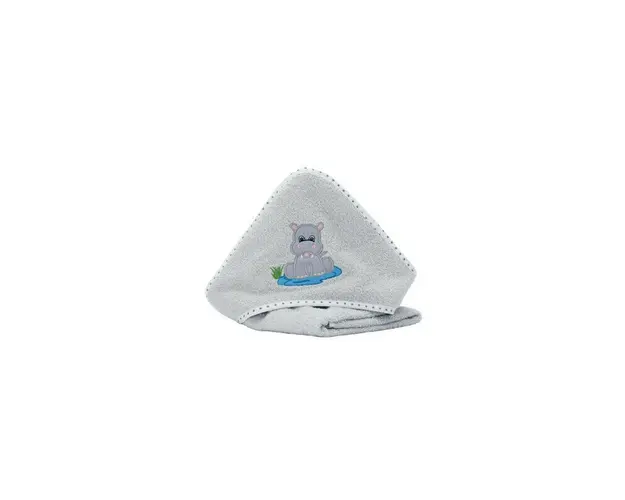 Prosop brodat hippo grey-blue 75x75 cm. Fillikid