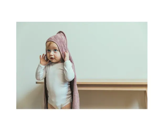 Prosop cu Gluga pentru Copii din Bambus Mellow Mauve
