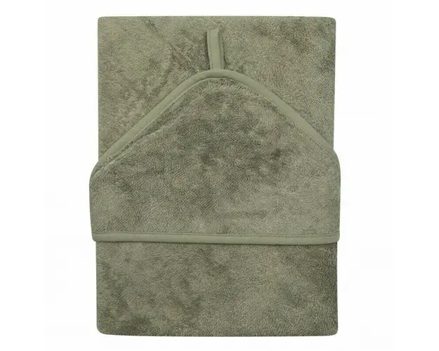 Prosop cu gluga pentru copii din Bambus XXL 95X95 cm Whisper Green