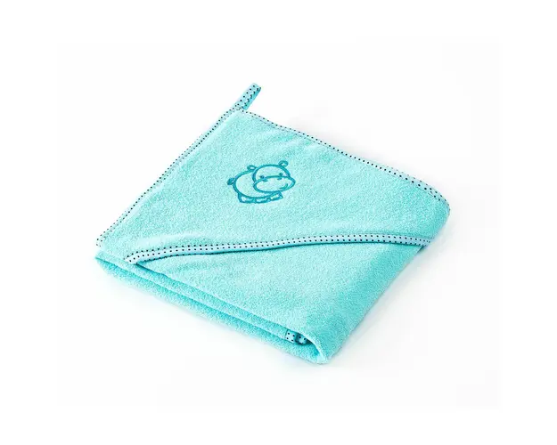 Sensillo - Prosop cu gluga Hippo 80x80 cm Turquoise