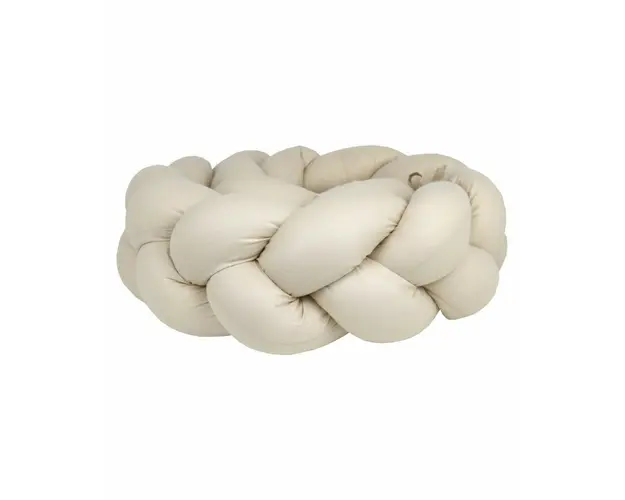 Protectie impletita pentru patut copii, bumbac, 3 fire, Koell, Bej, 300 cm