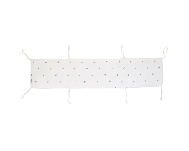 Protectie patut Childhome Jerse/Muselina 35x170 cm, Inimioare