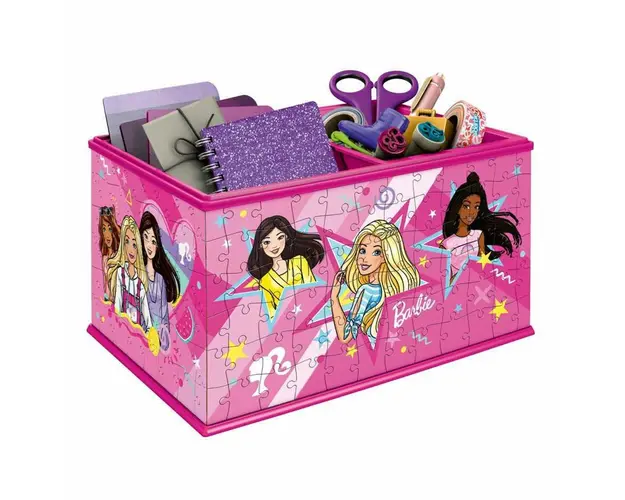 Puzzle 3D, Ravensburger, Cutie depozitare, Barbie, 216 piese, 8 ani+, Multicolor