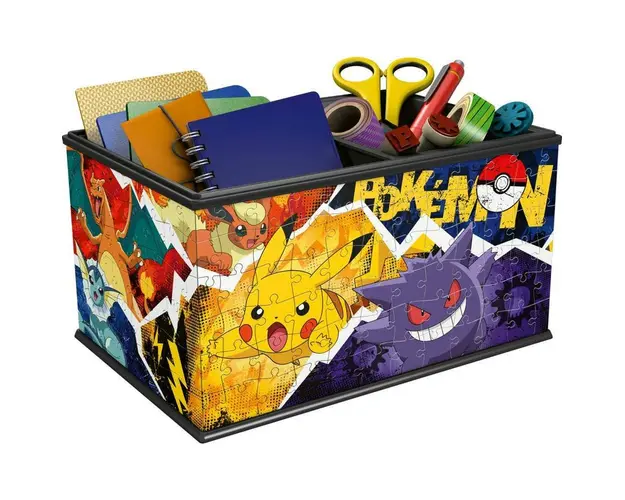 Puzzle 3D, Ravensburger, Cutie depozitare Pokemon, 216 piese, 8 ani+, Multicolor