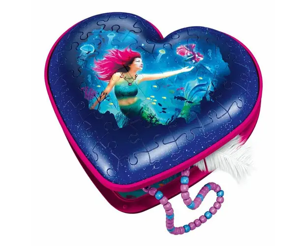 Puzzle 3D, Ravensburger, Cutie inima sirena, 54 piese, 8 ani+, Multicolor