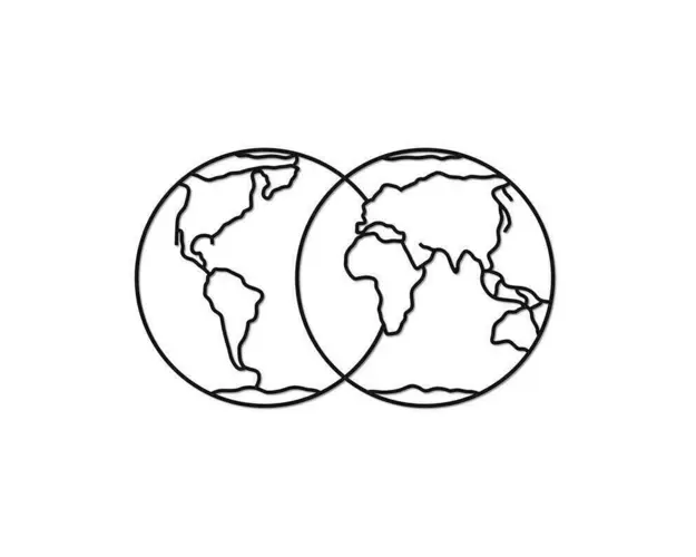 Puzzle 3D decorativ HEMISPHERES OF EARTH din lemn 90 piese @ EWA
