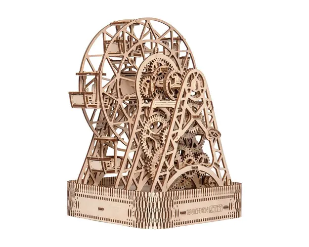 Wooden City - Puzzle 3D Ferris Wheel , Puzzle Copii , Kit model mecanic, piese 429