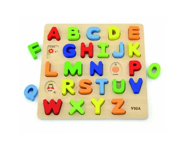 Viga - Puzzle din lemn Litere mari , Puzzle Copii, piese 26