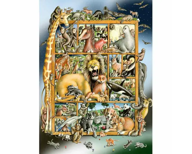 Puzzle, Ravensburger, Animale, 100 piese, 6 ani+, Multicolor