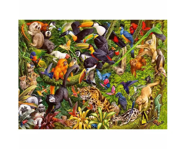 Puzzle Animale In Padurea Tropicala, 200 Piese