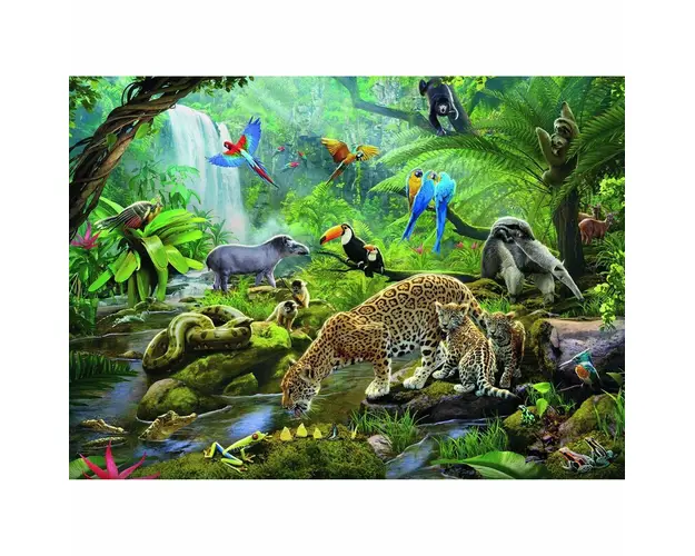 Puzzle Animale In Padurea Tropicala, 60 Piese