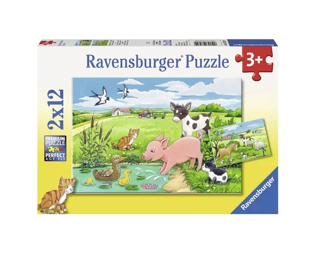 Puzzle Pui De Animale La Ferma, 2X12 Piese