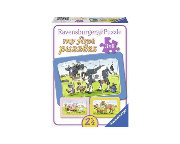 Puzzle Animalele Buni Prieteni, 3X6 Piese