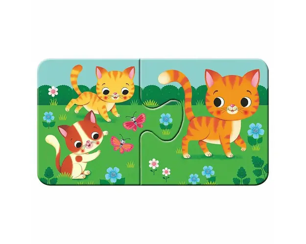 Puzzle Animale Si Puiutii Lor, 9X2 Piese