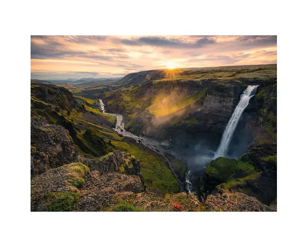 Puzzle Cascada Haifoss Islanda, 1000 Piese