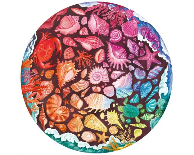 Puzzle rotund, Ravensburger, Animale marine, 500 piese, 12 ani+, Multicolor