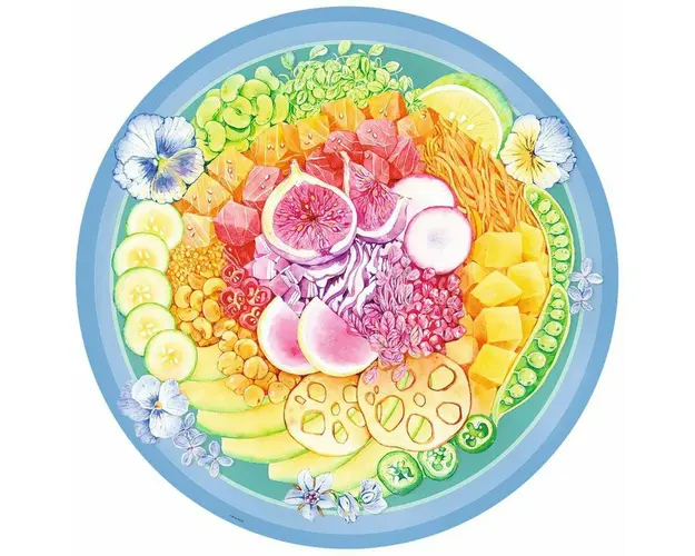 Puzzle Cerc Bol Cu Fructe Si Legume, 500 Piese