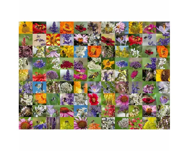 Puzzle Colaj Cu Albine Si Flori, 1000 Piese