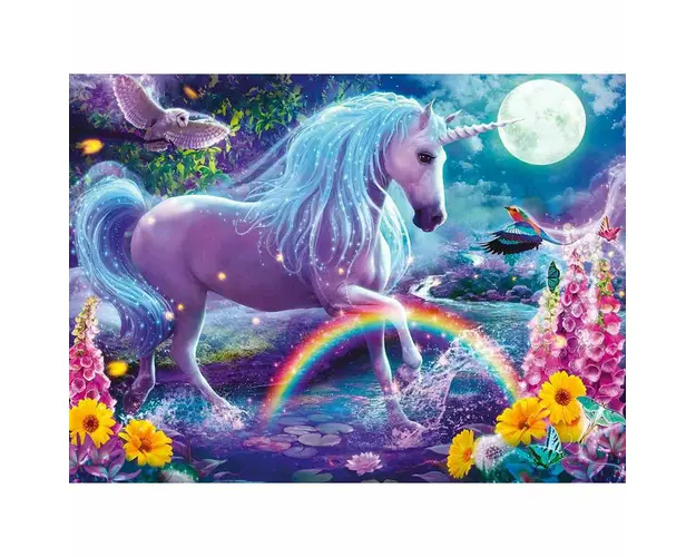Puzzle Cu Sclipici Unicorn, 100 Piese
