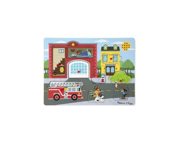 Melissa & Doug - Puzzle cu sunete Brigada de pompieri Melissa and Doug