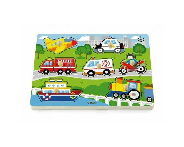 Viga - Puzzle sonor Mijloace de Transport , Puzzle Copii, piese 7