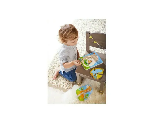 Haba - Puzzle din lemn Animale salbatice , Puzzle Copii , In straturi, piese 10