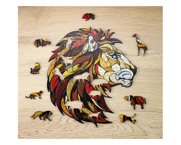 Puzzle din lemn, Lion, 100 piese @ EWA