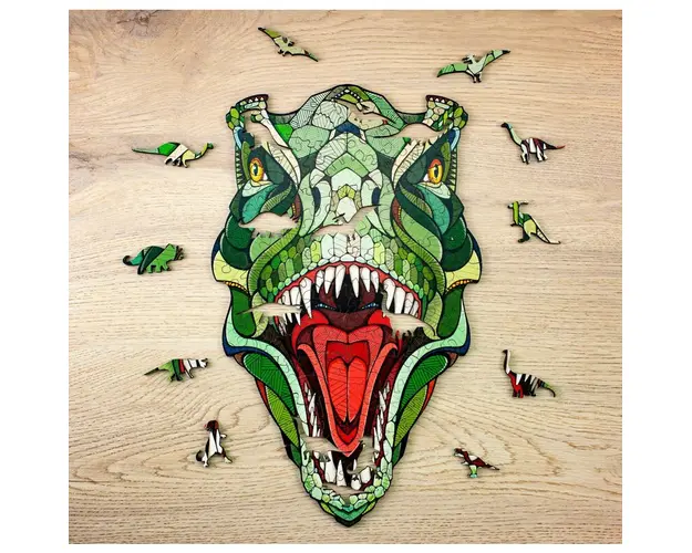 Puzzle din lemn, T-REX, 129 piese @ EWA