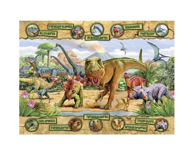 Puzzle Dinozauri, 100 Piese
