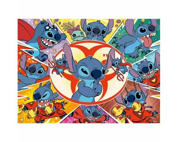 Puzzle personaje, Ravensburger, Disney Stitch, 100 piese , 6 ani+, Multicolor