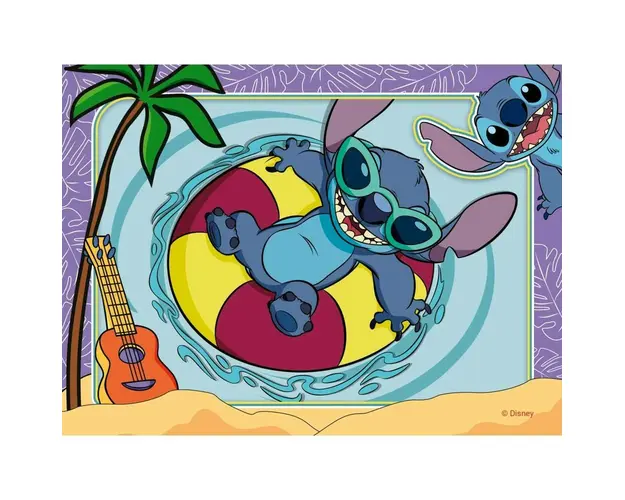 Puzzle personaje, Ravensburger, Disney Stitch, 4 in 1, 12/16/20/24 piese, 3 ani+, Multicolor