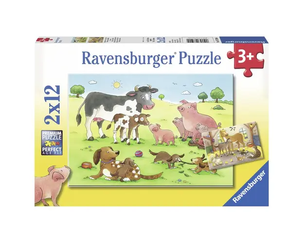 Puzzle Familii Fericite De Animale, 2X12 Piese