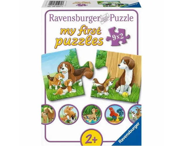 Puzzle Familii De Animale, 9X2 Piese