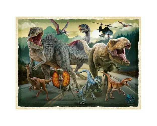 Puzzle personaje, Ravensburger, Jurassic world, 200 piese, 8 ani+, Multicolor