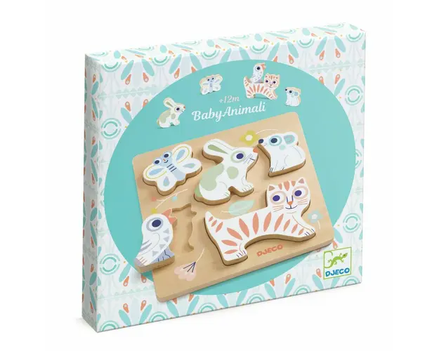 Puzzle lemn BabyAnimali, Djeco