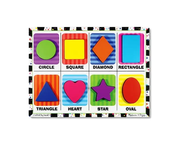 Melissa & Doug - Puzzle lemn in relief Forme geometrice Melissa and Doug
