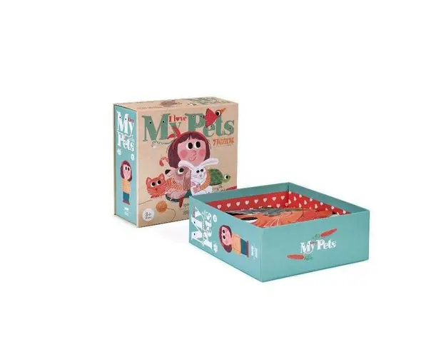 Londji - Puzzle animale De companie , Puzzle Copii , 7 in 1, piese 21