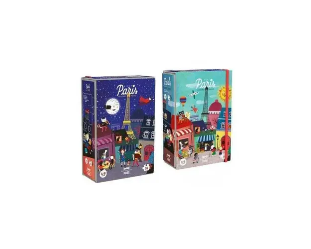 Londji - Puzzle orase Noapte si zi la Paris , Puzzle Copii, piese 36