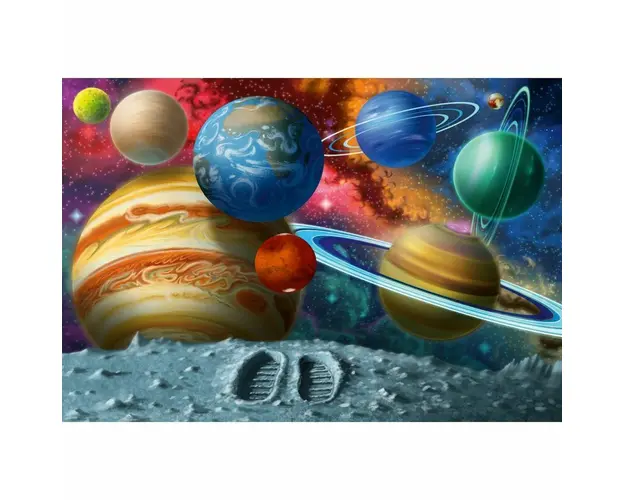 Puzzle de podea, Ravensburger, Sa pasim in spatiu, 24 piese, 3 ani+, Multicolor