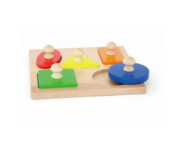 Viga - Puzzle Montessori cu maner, Forme geometrice,
