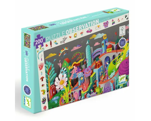 Puzzle observatie Nebunia din oras, Djeco
