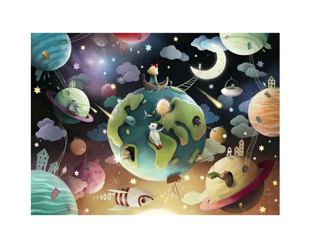 Puzzle Planete Si Animalute, 100 Piese