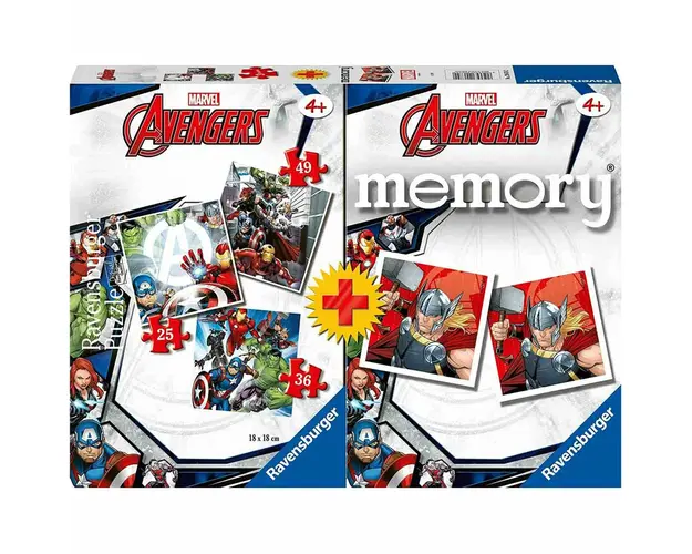 Puzzle si Joc Memory Avengers, 25/36/49 Piese